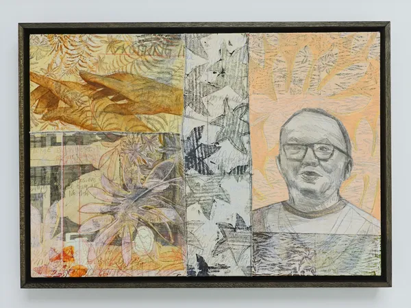 Alya Hatta Page V: DADA, 2026 Acrylic, oil pastel, and graphite on canvas 45 x 65 cm