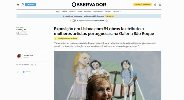Exposição em Lisboa com 91 obras faz tributo a mulheres artistas portuguesas, na Galeria São Roque
