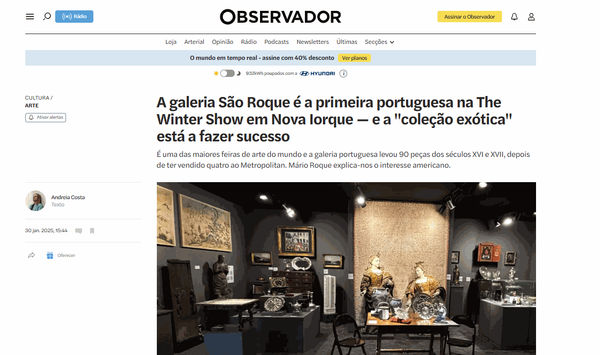 A galeria São Roque é a primeira portuguesa na The Winter Show em Nova Iorque — e a "coleção exótica" está a fazer sucesso