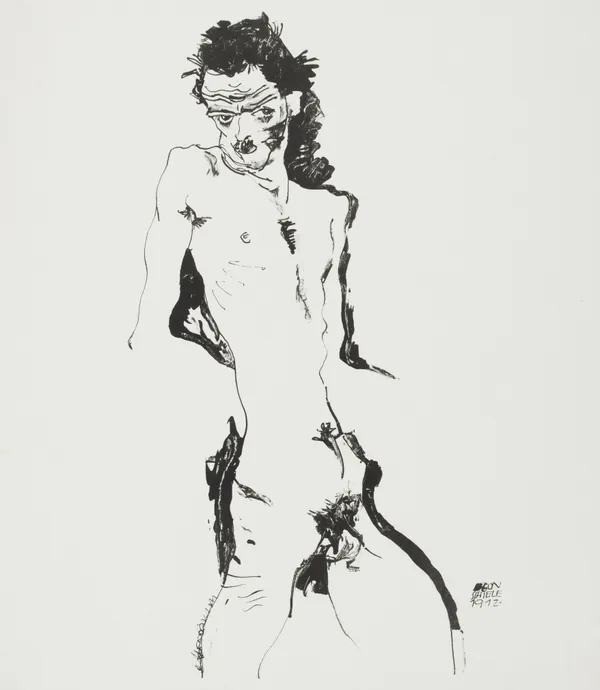 Egon Schiele, Male Nude (Self-Portrait) I, 1912