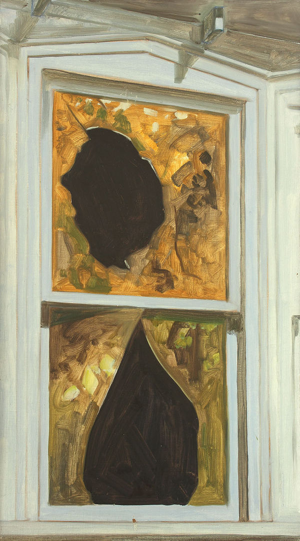 Lois Dodd, Broken Window Study, 1975