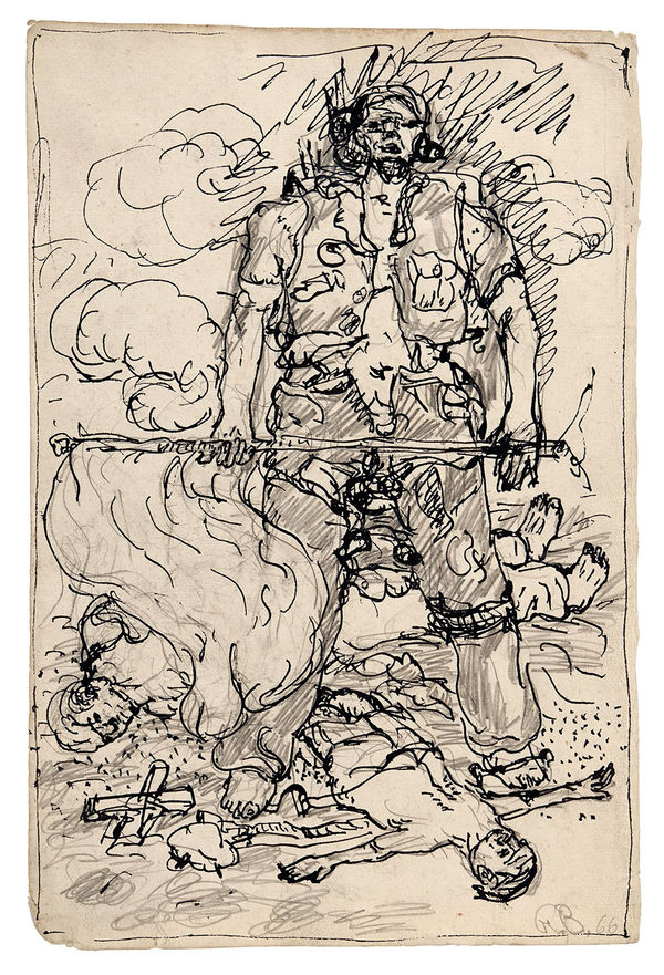 Georg Baselitz, Ohne Titel (Rebell / Fahnenträger) [Untitled (Rebel / Flagbearer)], 1966
