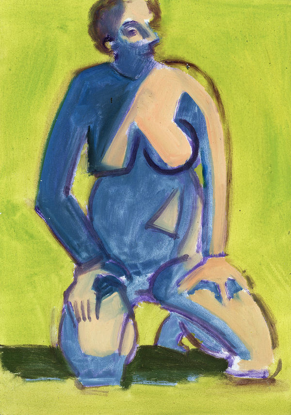 Lois Dodd, Model on Knees, 2016