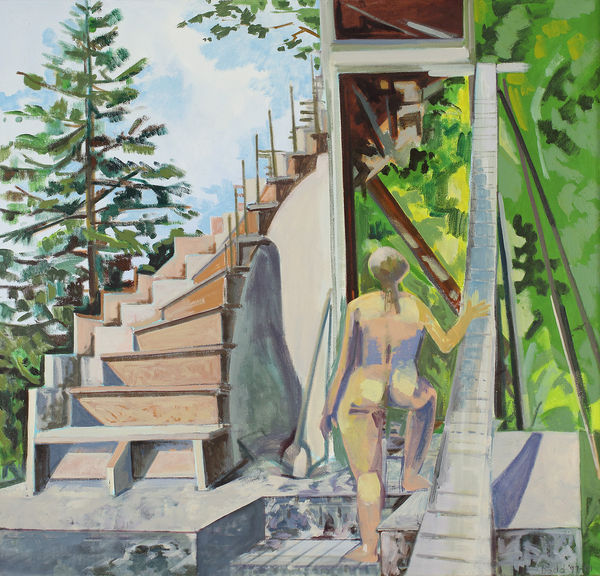 Lois Dodd, Step Ruin with Figure, 1997-2001