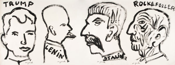 A. R. Penck, Trump - Lenin - Stalin - Rockefeller, 1989