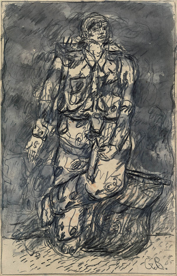 Georg Baselitz, Held mit Fahne (Hero with flag), 1965
