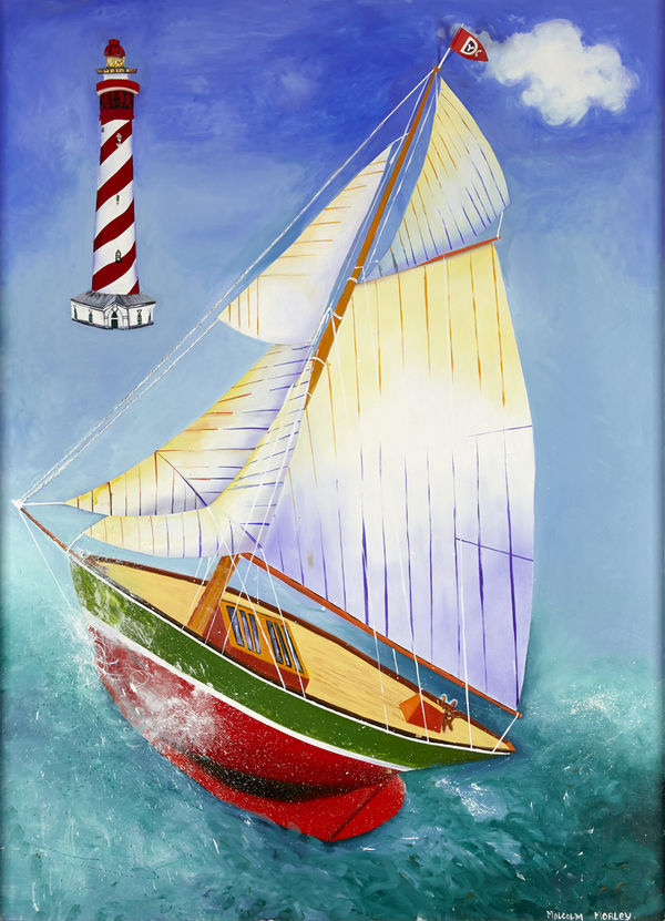 Malcolm Morley, Pamela Running Before the Wind with a Dutch Lighthouse, 1993