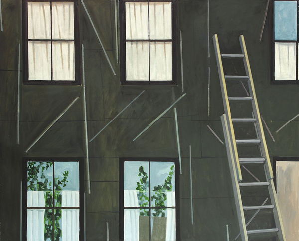 Lois Dodd, Front of House and Ladder, 1985