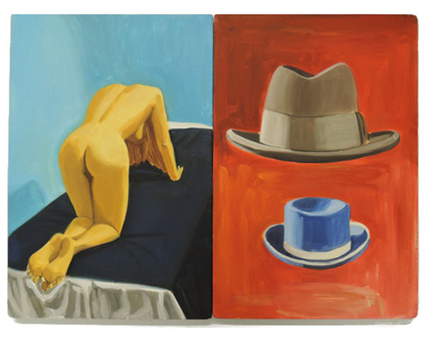 David Salle, Hats with Nude, 2003