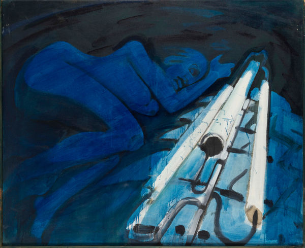 Karl-Horst Hödicke, Elvira und Neonkronleuchter, 1976