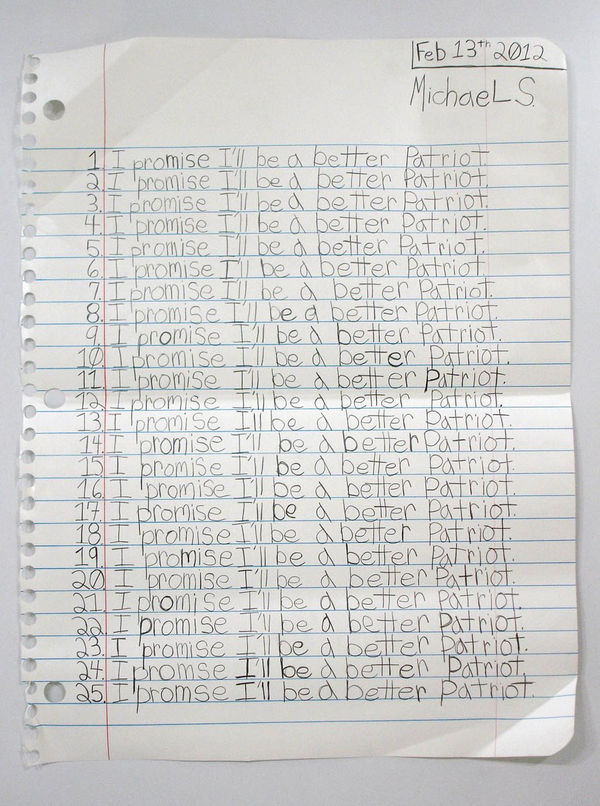 Michael Scoggins, I Promise I’ll be a Better Patriot, 2012