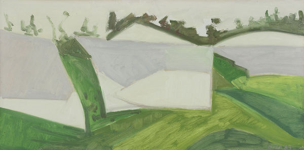 Lois Dodd, Horizontal Laundry Line, 1984