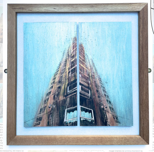 Nicola Rawnsley Cottingley Heights in Autumn Acrylic on oak veneer 60x60cm £560