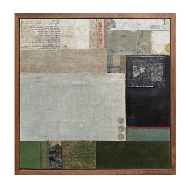 Emma Davis Subconscious Creativity Old book pages, book cloth, typewritten text on board 33 x 33 x 3cm £660