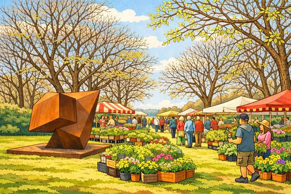 Plantjesmarkt in de tuin van BIG Art & Garden