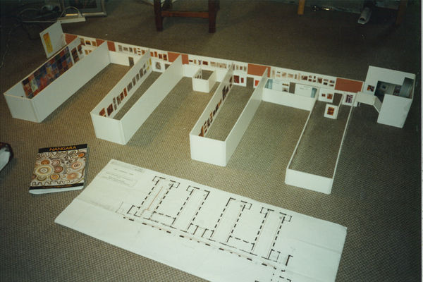 A detailed floorplan model, mapping every artwork within the exhibition with curatorial precision.