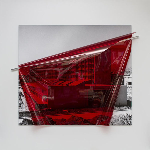 Untitled (Archive ST3: Military Hospital), 2018 inkjet print on archival paper and aluminum mounted on aluminum composite panel, colour correction filter / archival photograph: City Museum of Split, Collection of Photographs (photographer: Ante Roca)