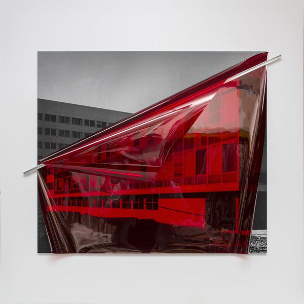 Untitled (Archive ST3: Military Hospital), 2018 inkjet print on archival paper and aluminum mounted on aluminum composite panel, colour correction filter / archival photograph: City Museum of Split, Collection of Photographs (photographer: Ante Roca)