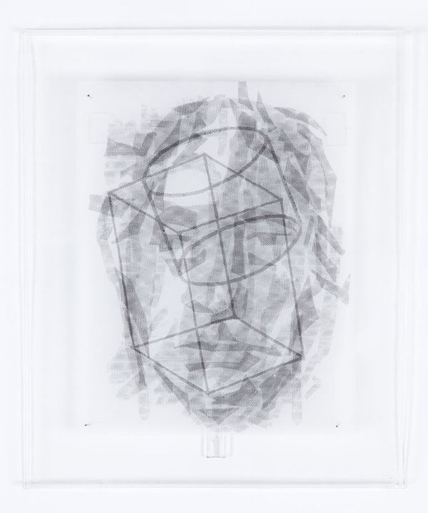 Today Series No.1, 2016 acrylic on tulle in plexi box