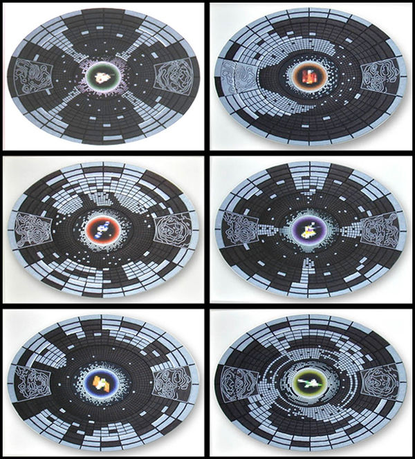 Untitled Suite (Black), 2000 A suite of 6 relief prints with embossment & engraving on black tinted handmade paper