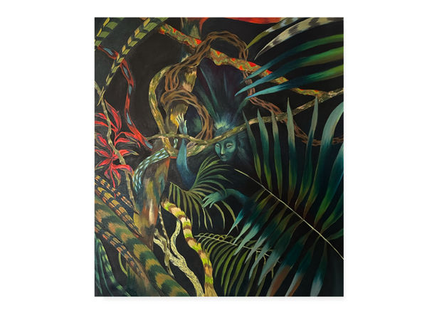 N&uuml;wa Luciano Maia 70 &times; 60 cm Olio su lino 2025