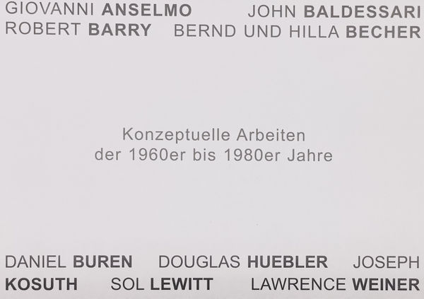 Konzeptuelle Arbeiten der 1960er bis 1980er Jahre