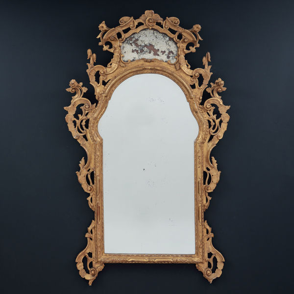 19TH CENTURY GILTWOOD AND GESSO MIRROR
