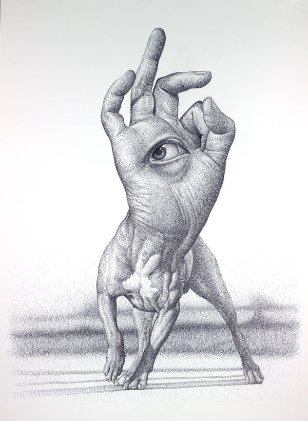 I am everywhere pen on paper 110 x 80cm 2022