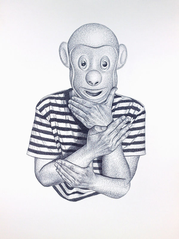 Understanding human being pen on paper 110 x 80cm 2021