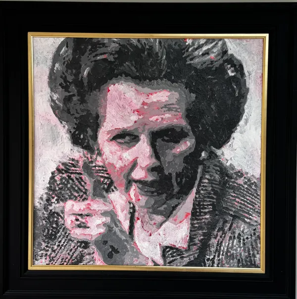 The Lady Is Not For Turning, Margaret Thatcher Acrylic on Canvas SOLD