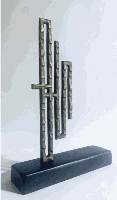 Hayan Maani Allah 1, 2025 Bronze and Oak Wood 35 W x 49 H x 10 D cm