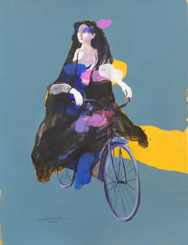 Omar Al Shehabi Abayas Collection , 2025 Acrylic on paper 62 x 42 cm