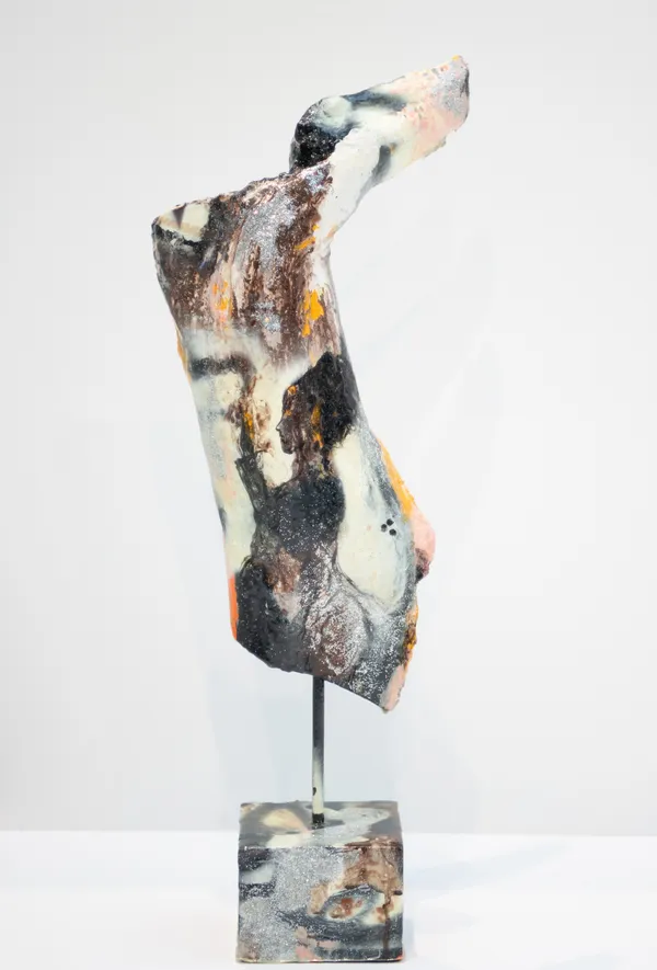 Hilda Hiary Pink and more, 2024 Mixed media on wood 56 x 24 x 10 cm