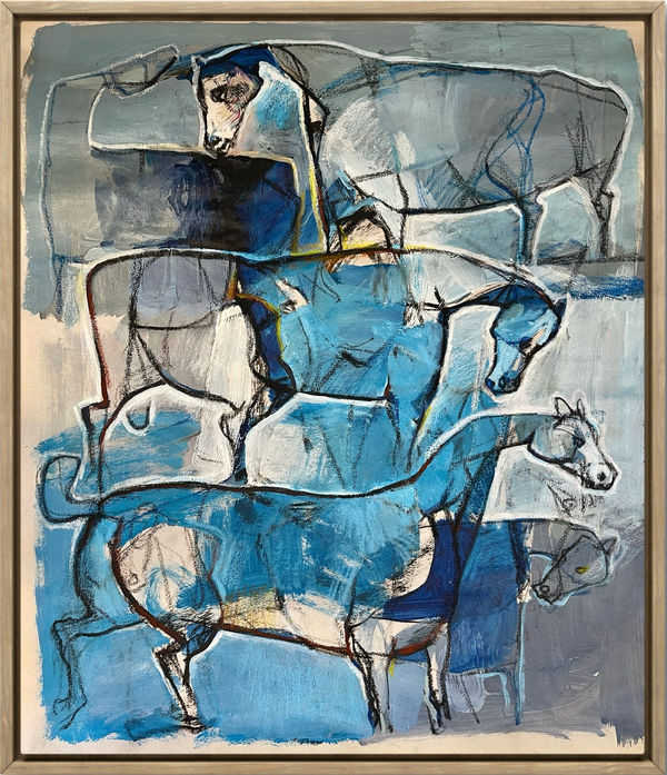 Falah Al-Saeedi Horses series, 2025 Acrylic and pastel on paper 35 x 43 cm