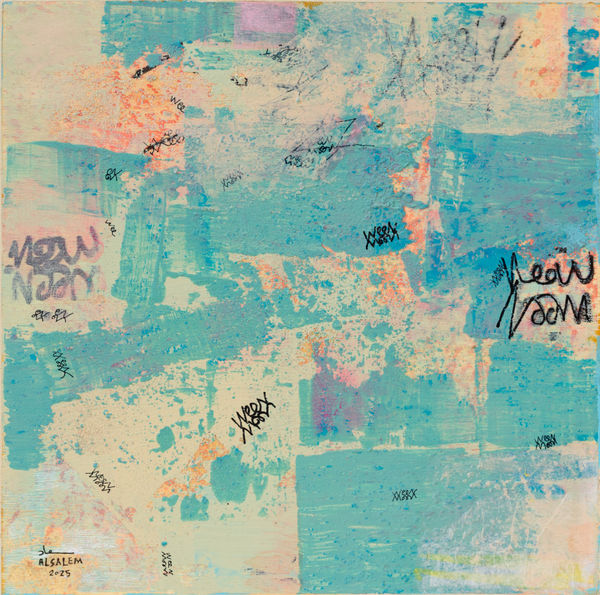Suad Al Salem Where Series, 2025 Mixed media on panel 36 x 35 cm
