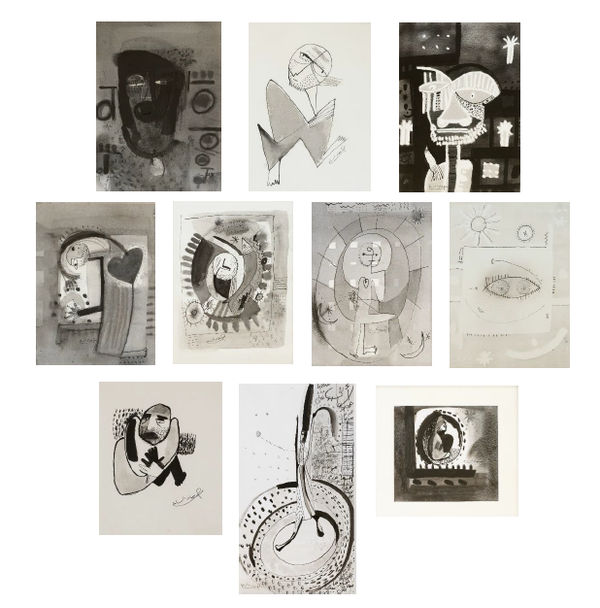 Suad Al Salem Wise Madmen Series, 2010 Ink on paper various sizes