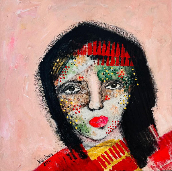 Hilda Hiary Untitled , 2024 Acrylic on canvas 50 x 50 cm