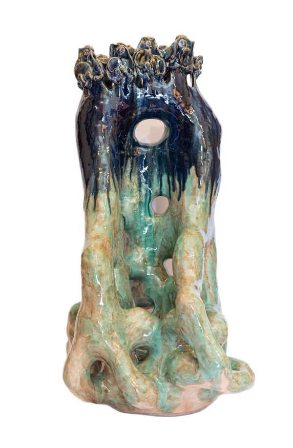 Munira Al Meer Heb Al Saad series, 2025 Clay with glaze 60.5 x 30 x 25 cm