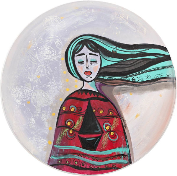 Lina Al Aali Whispers of the Sea 1, 2025 Acrylic on canvas 90 x 90 cm