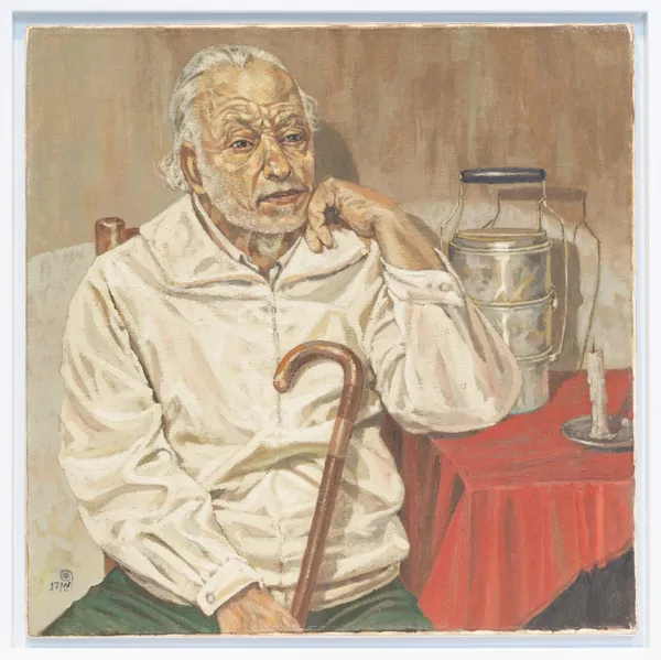 Walid Ebeid An Orphan Grandfather, 2017 Oil on canvas 70 x 70 cm