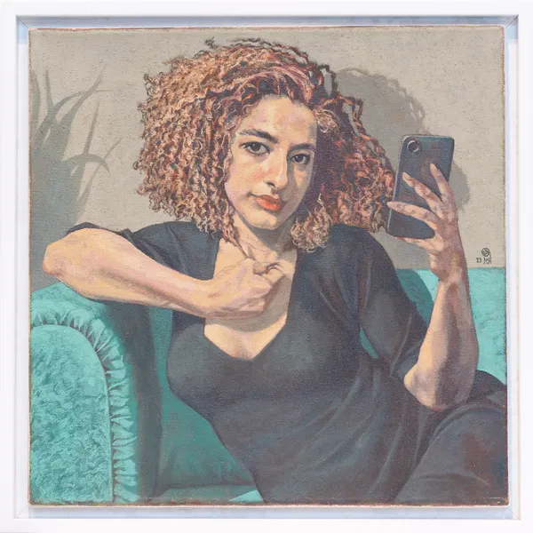 Walid Ebeid Nobody Changed Her Profile Picture, 2023 Oil on canvas 50 x 50 cm