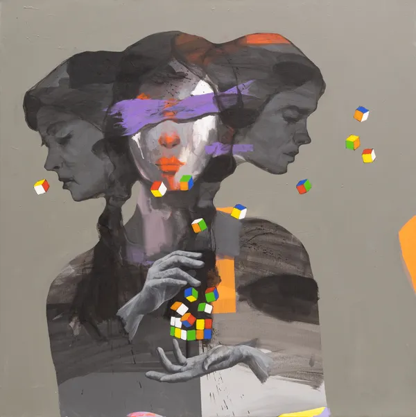 Omar Al Shehabi Liberation, 2024 Acrylic on canvas 100 x 95 cm