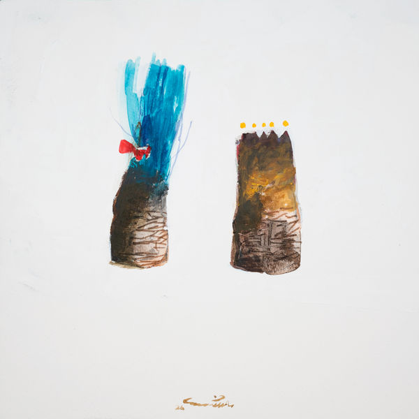 Salem Mathkour Portrait, 2026 Mixed media on panel 30 x 30 cm