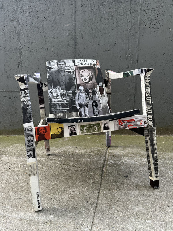 Andy Warhol Lot No. Chair, Christie’s 2006 auction catalog collage on wood