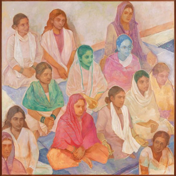 Sunflower Field, 2025, Oil on linen, 72 x 72 in.