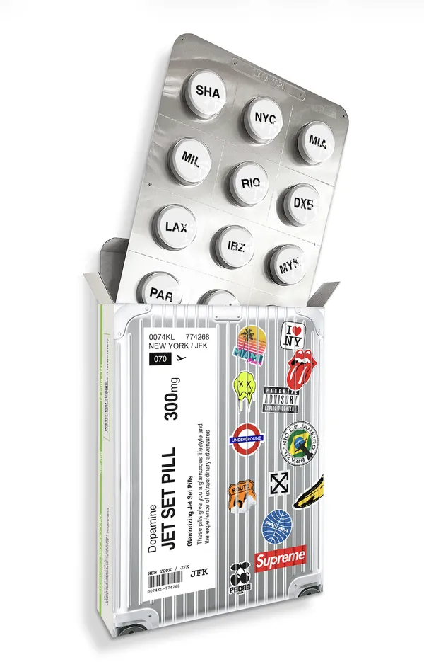 Jet Set Sticker, 2025 39 3/8 x 15 3/4 x 4 in., Ed. 8 51 1/5 x 20 1/8 x 5 1/8 in., Ed. 8 63 x 24 1/4 x 5 7/8 in., Ed. 8