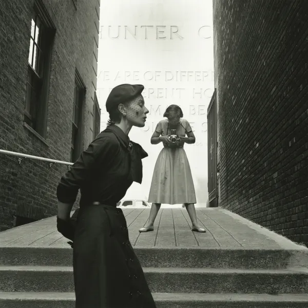 Gordon Parks, Frances McLaughlin-Gill and Bettina Graziani Outside Hunter College, 1950