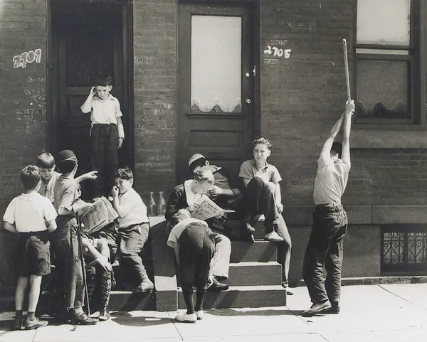 Peter Sekaer, Sunday Morning - Boys on Stoop, Morris Avenue, Philadelphia, 1938
