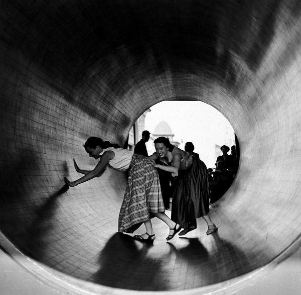 Arthur Leipzig, Turning Barrel, Coney Island, 1952