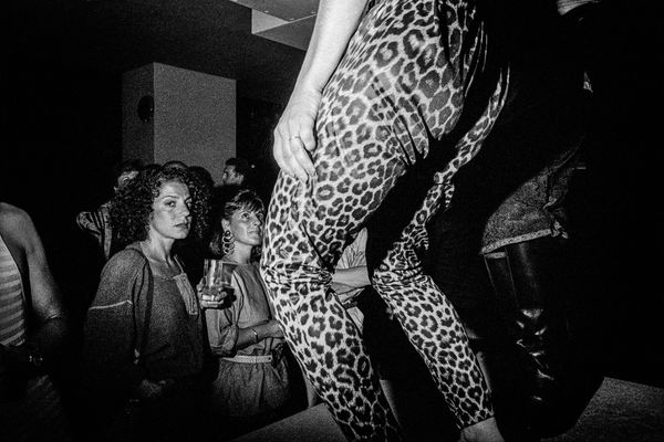 Ken Schles, Leopard Skin Tights, 1985